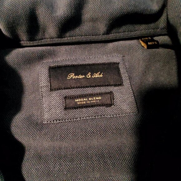 Porten & Ash Mens Modal Blend Short Sleeve Button-Up Shirt Size Small Gray - Picture 6 of 12